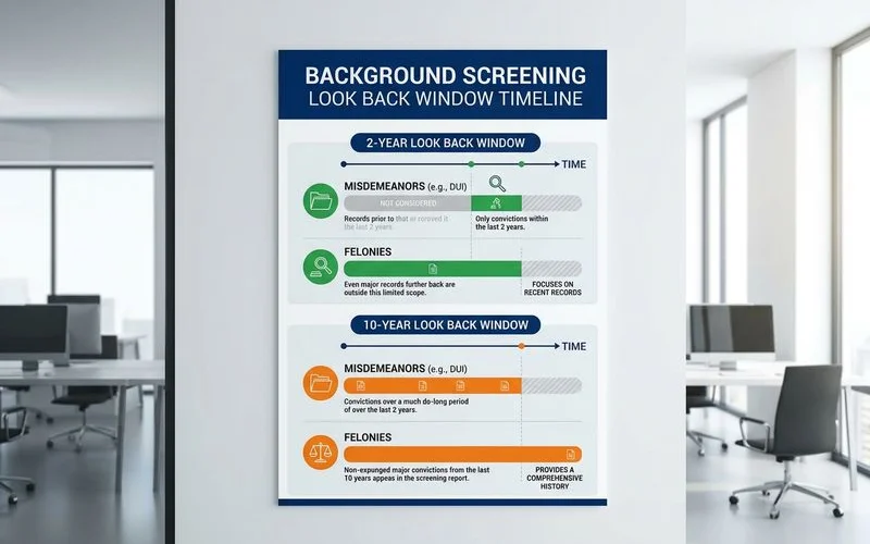 Look-back window timeline for background screening