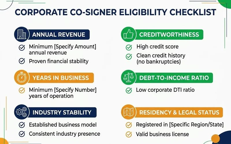 Corporate co-signer eligibility checklist