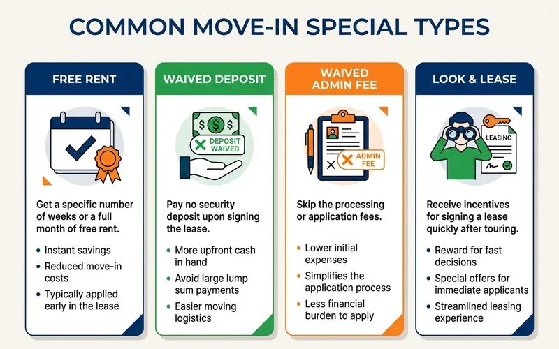 Types of Houston apartment move-in specials