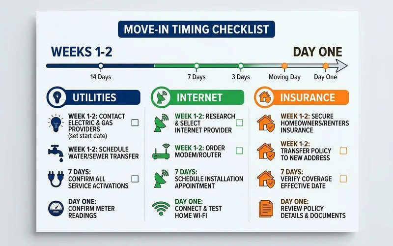 Move-in timing checklist diagram