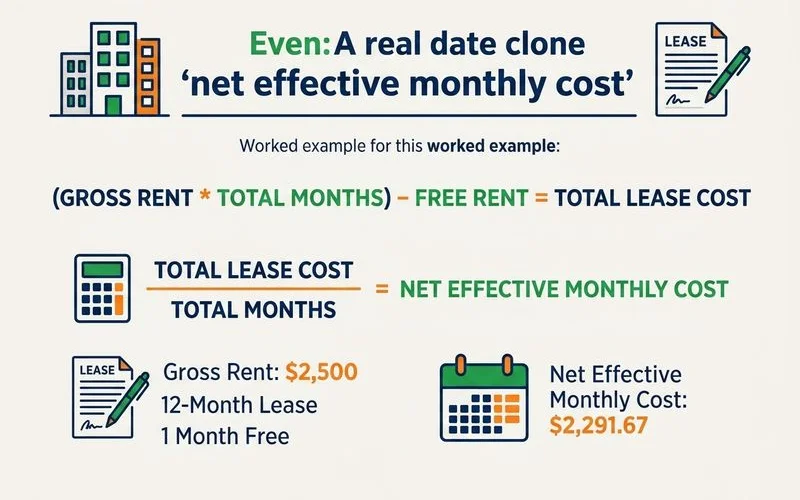 Worked example: gross rent minus concession equals net effective rent