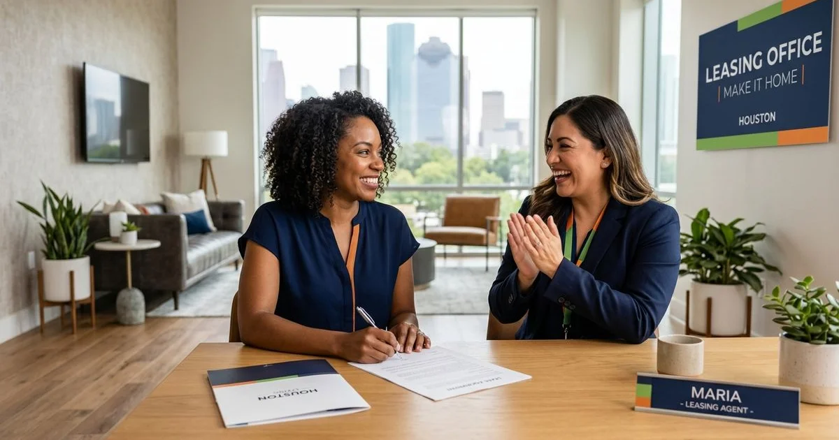 Renter signing a look-and-lease special the day of the tour