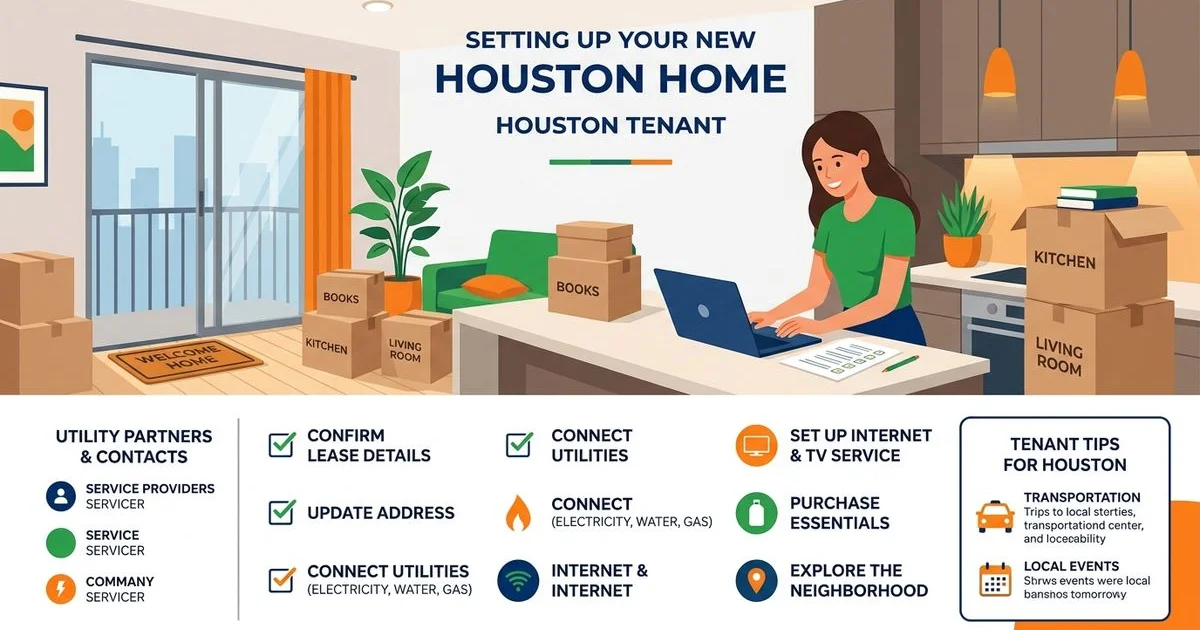 New tenant setting up utilities in a Houston apartment